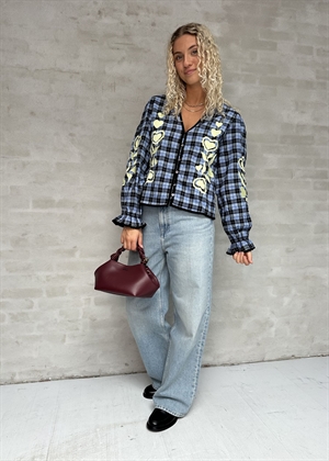 Fran bluse Blue Check Sissel Edelbo 